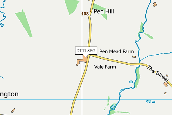 DT11 8PG map - OS VectorMap District (Ordnance Survey)