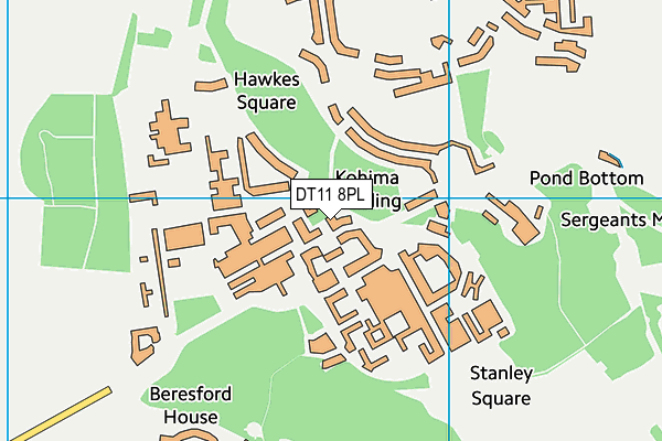 DT11 8PL map - OS VectorMap District (Ordnance Survey)