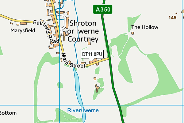 DT11 8PU map - OS VectorMap District (Ordnance Survey)