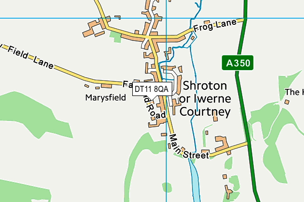 DT11 8QA map - OS VectorMap District (Ordnance Survey)