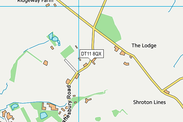 DT11 8QX map - OS VectorMap District (Ordnance Survey)