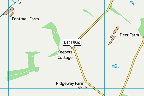 DT11 8QZ map - OS VectorMap District (Ordnance Survey)