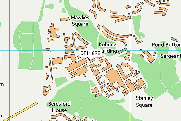 DT11 8RE map - OS VectorMap District (Ordnance Survey)