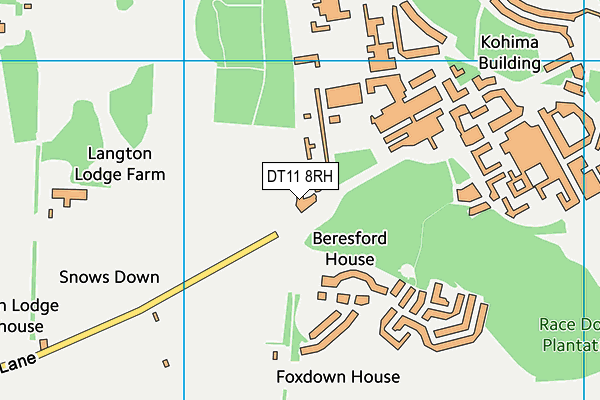 Blandford Camp (Hm Forces) map (DT11 8RH) - OS VectorMap District (Ordnance Survey)