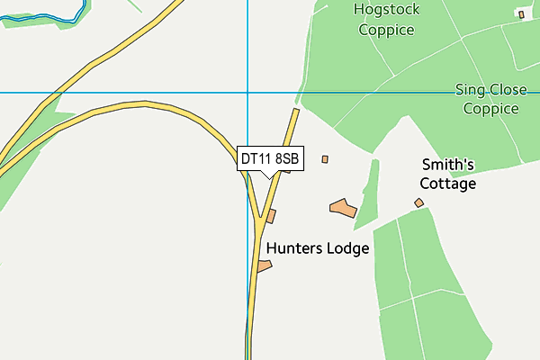 DT11 8SB map - OS VectorMap District (Ordnance Survey)