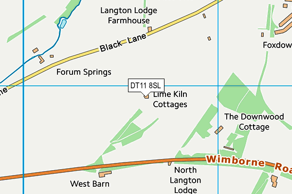 DT11 8SL map - OS VectorMap District (Ordnance Survey)