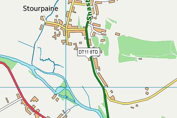 DT11 8TD map - OS VectorMap District (Ordnance Survey)