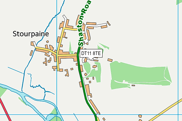 DT11 8TE map - OS VectorMap District (Ordnance Survey)