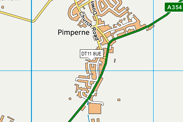 DT11 8UE map - OS VectorMap District (Ordnance Survey)