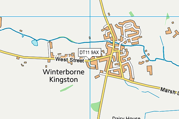 DT11 9AX map - OS VectorMap District (Ordnance Survey)