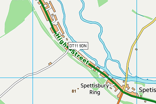 DT11 9DN map - OS VectorMap District (Ordnance Survey)