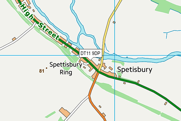 DT11 9DP map - OS VectorMap District (Ordnance Survey)