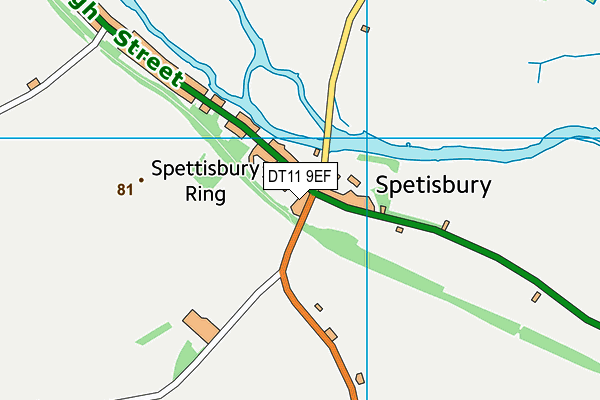 DT11 9EF map - OS VectorMap District (Ordnance Survey)