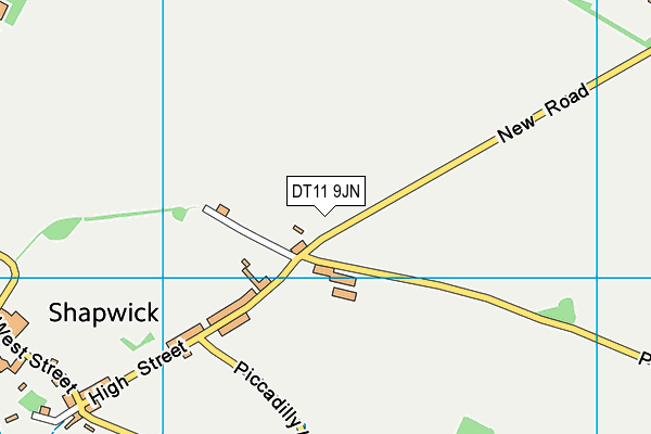 DT11 9JN map - OS VectorMap District (Ordnance Survey)