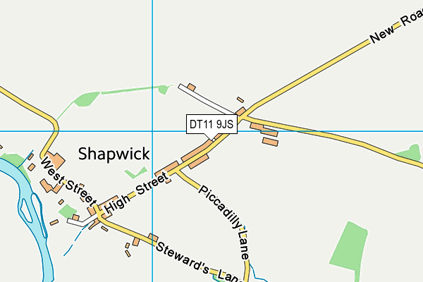 DT11 9JS map - OS VectorMap District (Ordnance Survey)