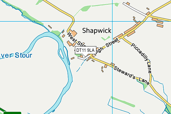 DT11 9LA map - OS VectorMap District (Ordnance Survey)