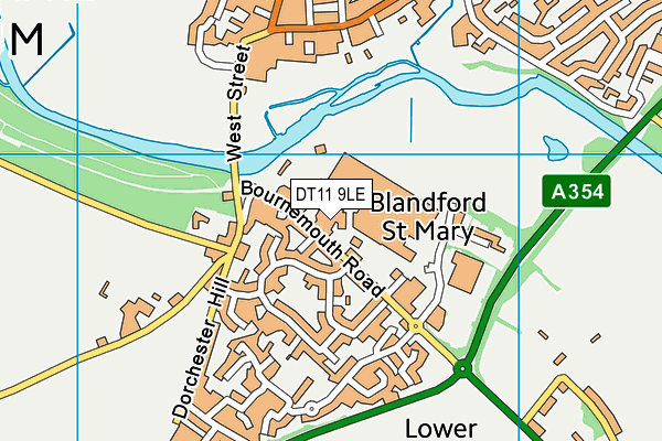 DT11 9LE map - OS VectorMap District (Ordnance Survey)