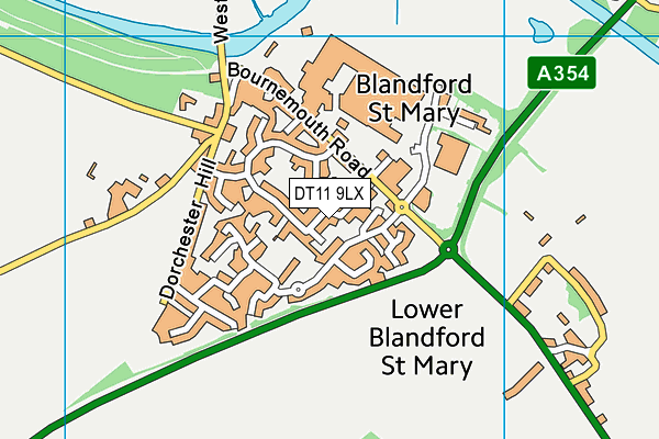 DT11 9LX map - OS VectorMap District (Ordnance Survey)