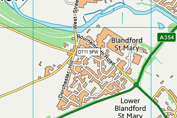DT11 9PW map - OS VectorMap District (Ordnance Survey)