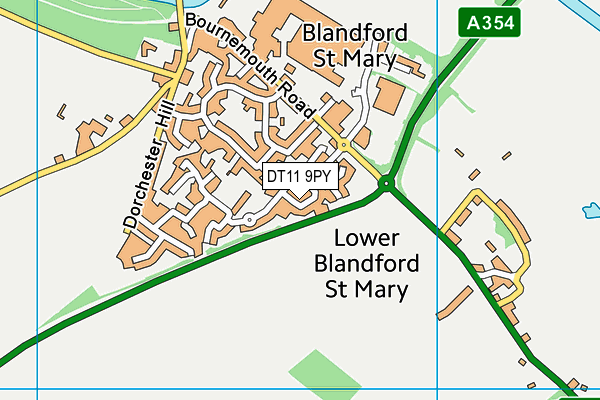 DT11 9PY map - OS VectorMap District (Ordnance Survey)