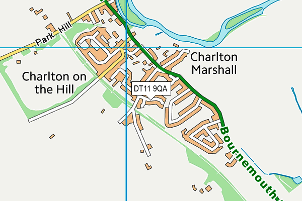 DT11 9QA map - OS VectorMap District (Ordnance Survey)