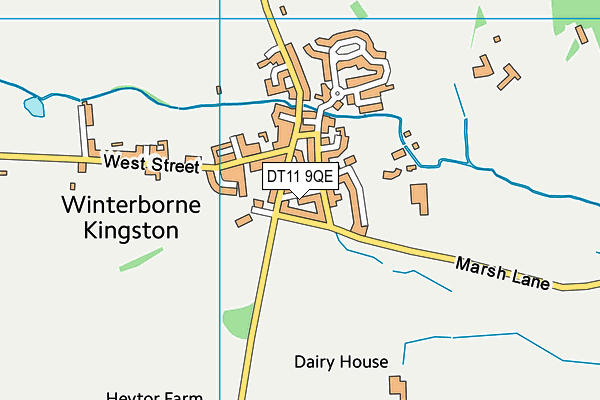 DT11 9QE map - OS VectorMap District (Ordnance Survey)
