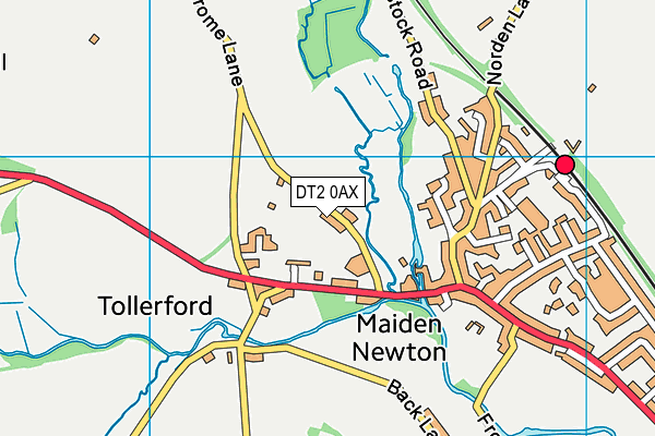 Maiden Newton Recreation Ground map (DT2 0AX) - OS VectorMap District (Ordnance Survey)