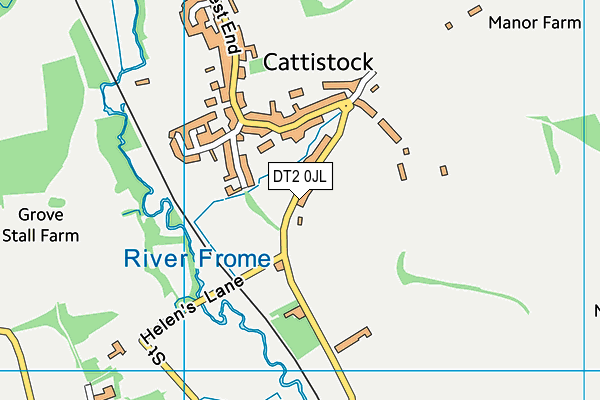 Cattistock Lawn Tennis Club map (DT2 0JL) - OS VectorMap District (Ordnance Survey)