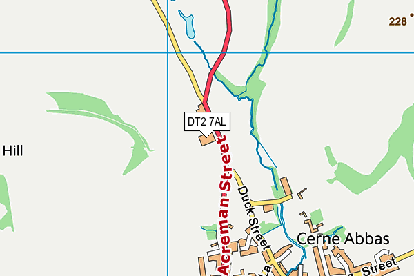 DT2 7AL map - OS VectorMap District (Ordnance Survey)