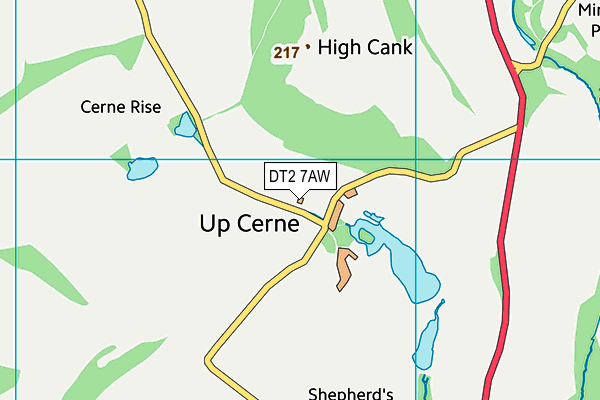 DT2 7AW map - OS VectorMap District (Ordnance Survey)
