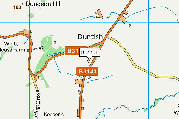 DT2 7DT map - OS VectorMap District (Ordnance Survey)