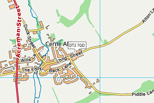DT2 7GD map - OS VectorMap District (Ordnance Survey)
