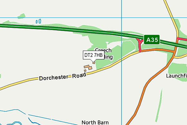 DT2 7HB map - OS VectorMap District (Ordnance Survey)