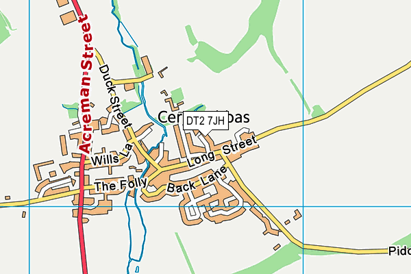 DT2 7JH map - OS VectorMap District (Ordnance Survey)