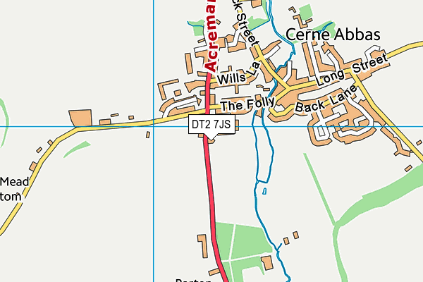 DT2 7JS map - OS VectorMap District (Ordnance Survey)