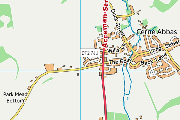 DT2 7JU map - OS VectorMap District (Ordnance Survey)