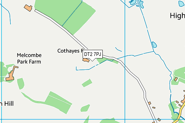 DT2 7PJ map - OS VectorMap District (Ordnance Survey)
