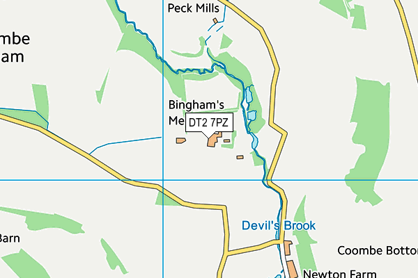DT2 7PZ map - OS VectorMap District (Ordnance Survey)