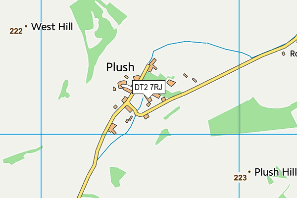 DT2 7RJ map - OS VectorMap District (Ordnance Survey)