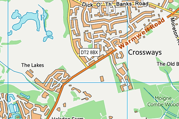 DT2 8BX map - OS VectorMap District (Ordnance Survey)