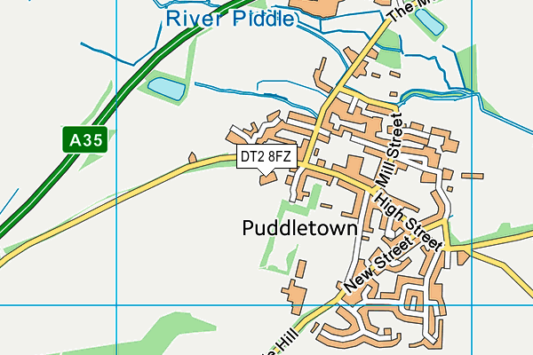 Puddletown Church of England First School map (DT2 8FZ) - OS VectorMap District (Ordnance Survey)
