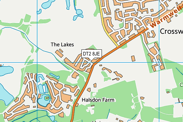 DT2 8JE map - OS VectorMap District (Ordnance Survey)