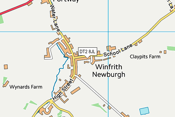 DT2 8JL map - OS VectorMap District (Ordnance Survey)