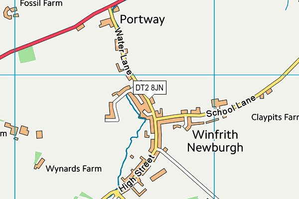 DT2 8JN map - OS VectorMap District (Ordnance Survey)