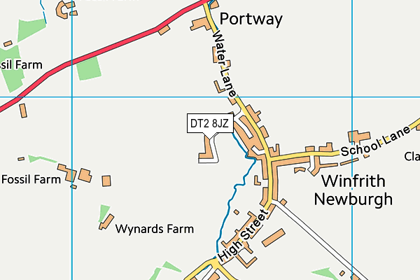 DT2 8JZ map - OS VectorMap District (Ordnance Survey)