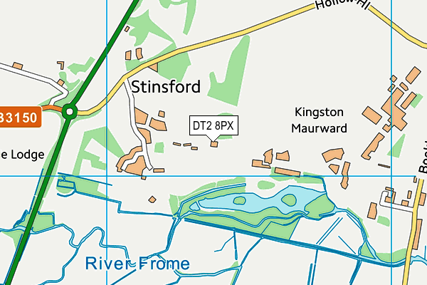 Dorset Studio School map (DT2 8PX) - OS VectorMap District (Ordnance Survey)