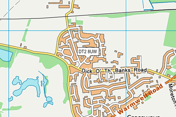 DT2 8UW map - OS VectorMap District (Ordnance Survey)