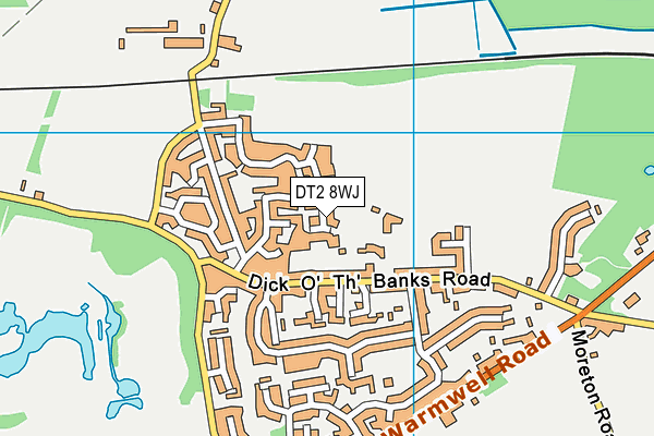 DT2 8WJ map - OS VectorMap District (Ordnance Survey)