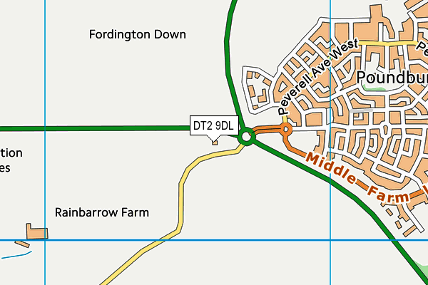 DT2 9DL map - OS VectorMap District (Ordnance Survey)