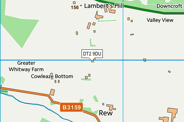 DT2 9DU map - OS VectorMap District (Ordnance Survey)